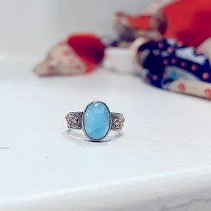 Turquoise and sterling silver ring